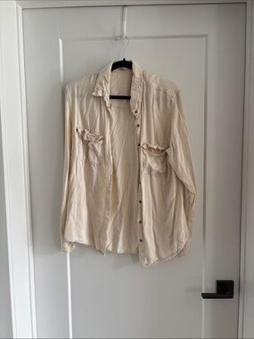 Indah Light Cream Oversized Shirt